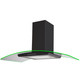 SIA 90cm Black 3 Colour LED Edge Lit Curved Glass Cooker Hood And 3m Ducting Kit