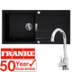 Franke 1.0 Bowl Black Reversible Composite Kitchen Sink & KT6CH Single Lever Tap