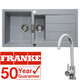 Franke 1.5 Bowl Stone Grey Reversible Composite Kitchen Sink & KT6BN Mixer Tap