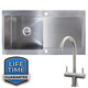 SIA 1 Bowl Reversible 1.2mm Brushed Stainless Steel Kitchen Sink & KT3BN Tap