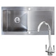 SIA 1.0 Bowl Reversible 1.2mm Brushed Stainless Steel Kitchen Sink & KT5CH Tap