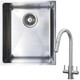 1.0 Bowl Undermount / Inset Stainless Steel Kitchen Sink W370 x D430 & KT4BN Tap