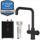 SIA BWT340BL Black 3-in-1 Instant Boiling Hot Water Tap Including Tank & Filter