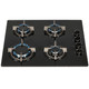 SIA BISO11SS 60cm Black Single Electric True Fan Oven & 4 Burner Gas Glass Hob