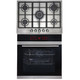 SIA BISO11SS 60cm Black Single Electric Fan Oven & R6 5 Burner Steel Gas Hob