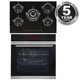 SIA BISO12PSS 60cm Single Electric Pyrolytic Oven & 70cm 5 Burner Gas Glass Hob