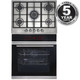 SIA BISO12PSS 60cm Pyrolytic Single Electric Oven & R6 5 Burner Steel Gas Hob