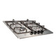 SIA BISO12PSS 60cm Black Pyrolytic Single Electric Oven & 4 Burner Steel Gas Hob