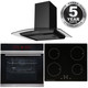 Black Touch Control 13 Function Single Fan Oven, Induction Hob & Curved Hood