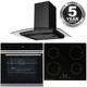 Black Touch Control 10 Function Single Fan Oven, 13A Induction Hob & Curved Hood