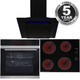 Black Touch Control Pyrolytic Single Fan Oven, 60cm Ceramic Hob & Angled Hood