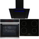 Black Touch Control Pyrolytic Single Fan Oven, 13A Induction Hob & Angled Hood