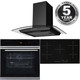 Black 10 Function Touch Control Single Oven, 5 Zone Ceramic Hob & Curved Hood