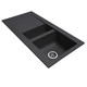 SIA DELTA15GR 1.5 Bowl Grey Composite Reversible Inset Kitchen Sink & Waste Kit