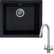 SIA EVOBL 1.0 Bowl Black Composite Undermount Kitchen Sink & KT4BN Pull-out Tap