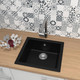 SIA EVOBL 1.0 Bowl Black Composite Undermount Kitchen Sink & KT6BL Mixer Tap