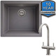 SIA EVOGR 1.0 Bowl Grey Composite Undermount Kitchen Sink & KT3BN Mixer Tap