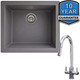 SIA EVOGR 1.0 Bowl Grey Composite Undermount Kitchen Sink & KT4CH Pull-out Tap