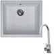 SIA EVOWH 1.0 Bowl White Composite Undermount Kitchen Sink & KT6BN Mixer Tap