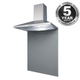 SIA 70cm Stainless Steel Chimney Cooker Hood & Grey Toughened Glass Splashback