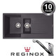 Reginox Hampton 1.5 Bowl Grey Silvery Inset Granite Kitchen Sink & KT1 Tap