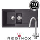 Reginox Hampton 1.5 Bowl Grey Silvery Granite Kitchen Sink & KT4BN Pull-out Tap