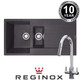 Reginox Hampton 1.5 Bowl Grey Silvery Granite Kitchen Sink & KT4CH Pull-out Tap