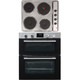 SIA 60cm Stainless Steel Double Built Under Fan Oven & 4 Zone Plate Electric Hob