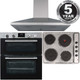 SIA 60cm Stainless Steel Double Built Under Oven, 4 Zone Plate Hob & Cooker Hood