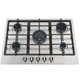 SIA 60cm Stainless Steel Double Built Under Oven, 70cm Gas Hob & Curved Hood