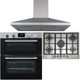 SIA 60cm Stainless Steel Double Built Under Oven, 70cm Gas Hob & Cooker Hood