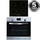 SIA 60cm Stainless Steel Digital Electric Single Fan Oven & 4 Zone Induction Hob