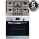 SIA SO114SS 60cm Stainless Steel Electric Digital Single Fan Oven & 70cm Gas Hob