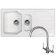 Astracast Sierra 1.5 Bowl White Kitchen Sink &Reginox Elbe Chrome Mixer Tap