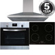 SIA 60cm Stainless Steel Digital Single Fan Oven, 4 Zone Induction Hob & Hood