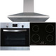 SIA 60cm Stainless Steel Digital Single Oven, 13A 4 Zone Induction Hob & Hood