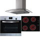 SIA 60cm Stainless Steel Digital Single Oven, 4 Zone Ceramic Hob & Curved Hood