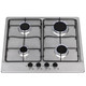 SIA SO113SS 60cm Stainless Steel Single Fan Oven, 4 Gas Burner Hob & Curved Hood