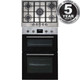 SIA 60cm Stainless Steel Built-in Double Electric Fan Oven & R6 5 Burner Gas Hob