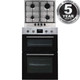 SIA 60cm Stainless Steel Built-in Electric Double Fan Oven & 4 Gas Burner Hob