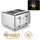 Swan ST14064N Polished Stainless Steel 6 Setting 4 Slice Toaster With Crumb Tray