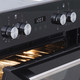 SIA 60cm Double Fan Oven, 4 burner Gas On Glass Hob With Cast Iron Pan Stands