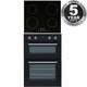 SIA 60cm Built In Double Electric Fan Oven & 13 Amp 4 Zone Touch Induction Hob