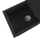 Black Composite Kitchen Sink, 1.0 Bowl With Drainer & Basket Waste - SIA CM10BL