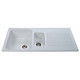 CDA AS2WH 1.5 Bowl White Reversible Quartz Composite Kitchen Sink & Waste Kit