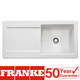 Single Bowl White Ceramic Kitchen Sink, Includes Waste Kits - Franke Livorno