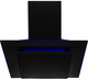 90cm Black Cooker Hood - Angled Extractor Fan with 3 Colour Edge Lit - SIA AGE91BL