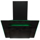 SIA 70cm Black 3 Colour LED Edge Lit Angled Cooker Hood And Glass Splashback