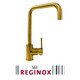 Reginox Acri Mixer Tap in Gold with Single Lever U-Shaped Monobloc Swivel Kitchen Tap