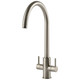 Brushed Kitchen Mixer Tap, Twin Lever - POMINO BR